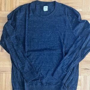 Gap Deep Blue Heathered Lightweight Crew Sweater